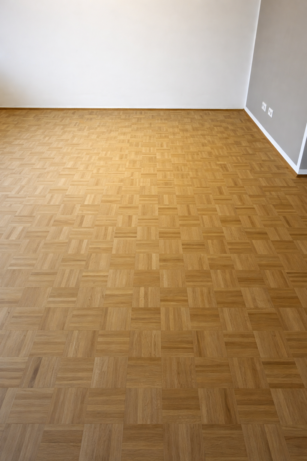 Mosaikparkett in hellem Eiche-Design